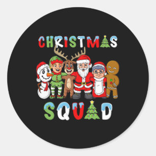 Weihnachtsfeier Santa Reindeer Elf Jungen Mädchen Runder Aufkleber