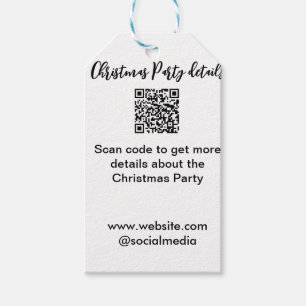 Weihnachtsfeier Scan QR-Code Details Website Socia Geschenkanhänger