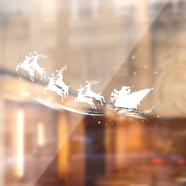 Weihnachtsfeier Silhouette Santa Claus Sleigh Rent Fensteraufkleber