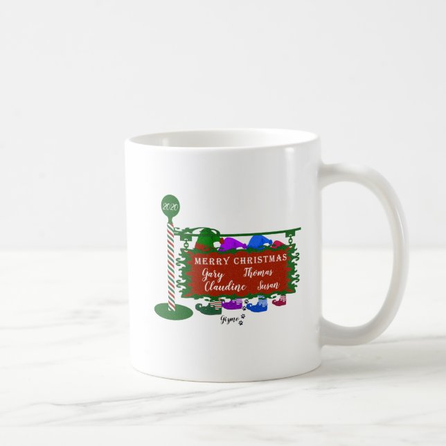 Weihnachtsfeier Tasse mit Elfensigne der Familie (Rechts)
