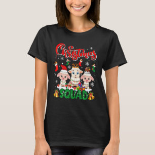 Weihnachtsfeier Three Santa Reindeer Elf Sheep Far T-Shirt