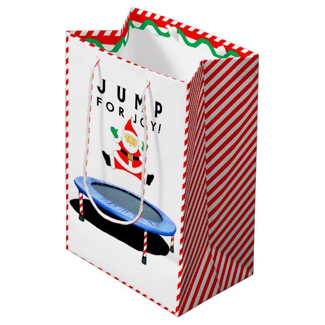 Weihnachtsfeier Trampolin Mittlere Geschenktüte (Vorderseite Schrägansicht)