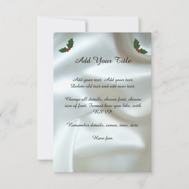 Weihnachtsfeier und Heilige Hochzeit Einladung (Vorderseite)