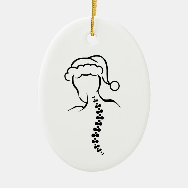 Weihnachtsfeier und Kontur Weihnachten Keramik Ornament (Vorne)