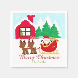 Weihnachtsfeier und Reindeer Serviette