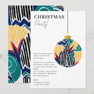 Weihnachtsfeier Vornehmes Ornament Xmas Einladung