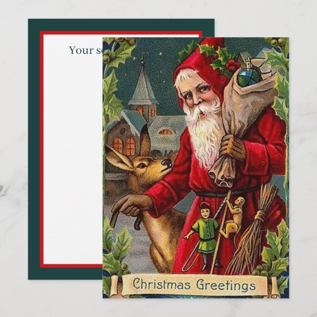 Weihnachtsfeier Weihnachten hinzufügen Stimmung Mitteilungskarte (Vorne/Hinten)