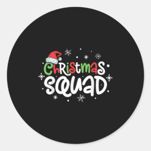 Weihnachtsfeier Weihnachtsfamilie Matching Pajamas Runder Aufkleber