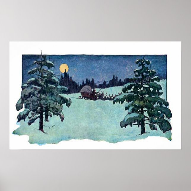 Weihnachtsfeier Weihnachtsfeier Weihnachtsmann Poster (Vorne)