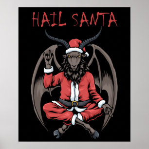 Weihnachtsfeier Weihnachtsfeiertag Ziegenbaphomet Poster