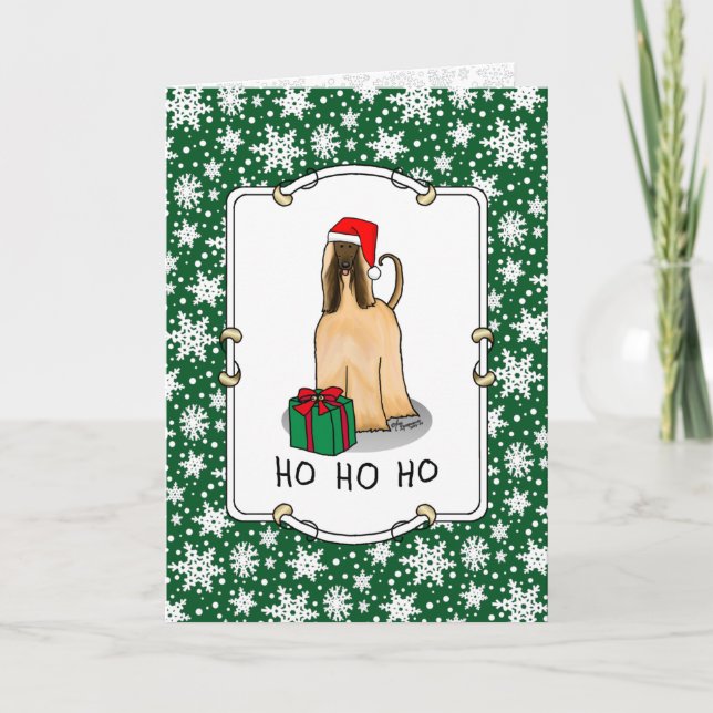 Weihnachtsfeier Weihnachtsmannmütze Afghanischer H Karte (Vorderseite)