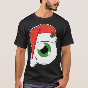 Weihnachtsfeier Weihnachtsmannmütze Eyeball - Gree T-Shirt