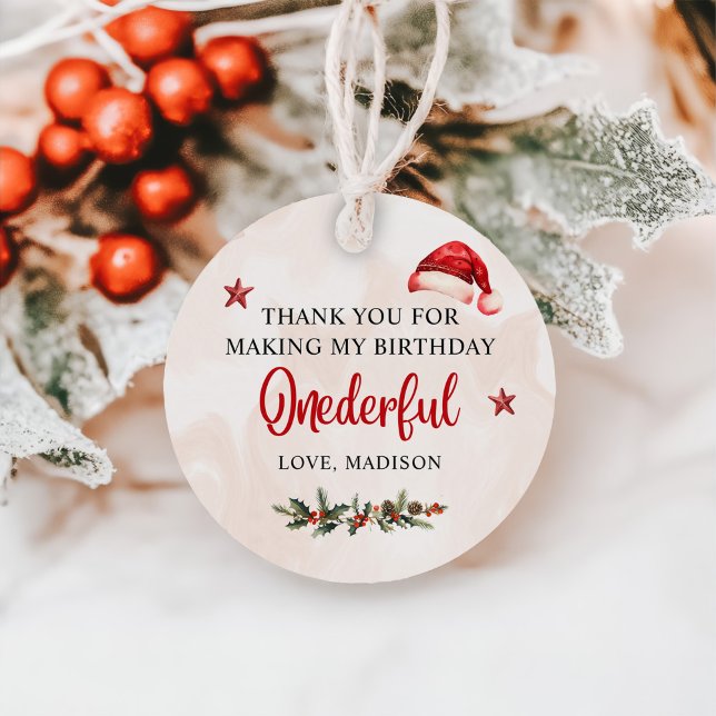 Weihnachtsfeier Weihnachtsmannmütze Geburtstagspar Geschenkanhänger (Von Creator hochgeladen)