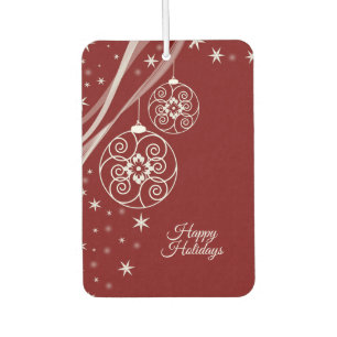 Weihnachtsfeier Weiße Ornamente Sterne Rot Elegant Autolufterfrischer