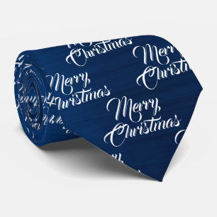 Weihnachtsfeier Weiße Schneeflocken Marineblau Krawatte