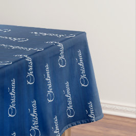 Weihnachtsfeier Weiße Schneeflocken Marineblau Tischdecke