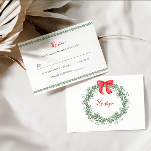 Weihnachtsfeier   Whimsical Holiday Wedding RSVP Karte