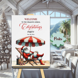 Weihnachtsfeier Willkommen mit Santa unter einem S Poster