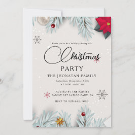 Weihnachtsfeier Winter Botanik Einladung