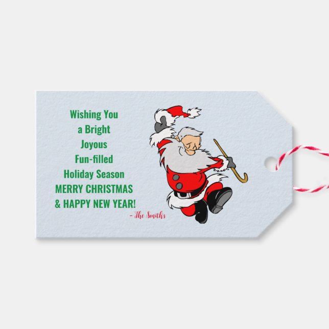 Weihnachtsfeier wünscht glückliche Sylvestertafeln Geschenkanhänger (Vorderseite (Horizontal))