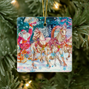 Weihnachtsfeierabend mit dem magischen Pferdeschli Keramikornament