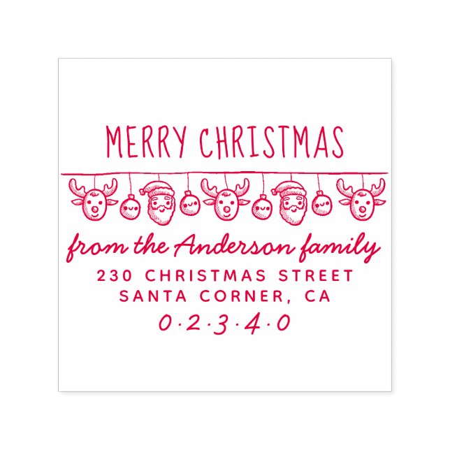 Weihnachtsfeierliche Rücksendeadresse Permastempel (Design)