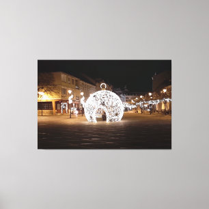 Weihnachtsfeierlichkeiten in Esztergom, Ungarn. Leinwanddruck