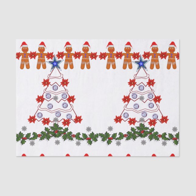Weihnachtsfeierlichkeiten Seidenpapier (Vorderseite)