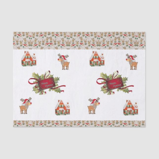 Weihnachtsfeierlichkeiten Seidenpapier (Vorderseite)
