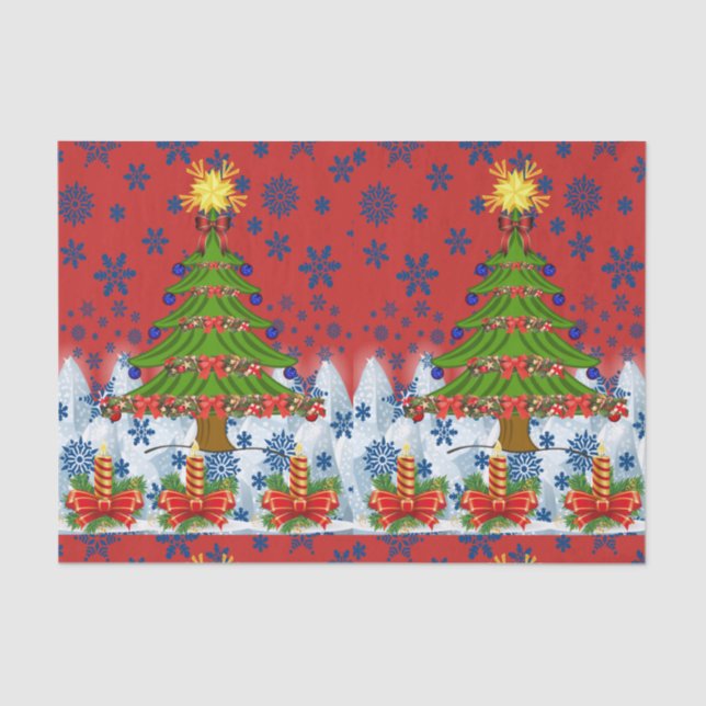Weihnachtsfeierlichkeiten Seidenpapier (Vorderseite)