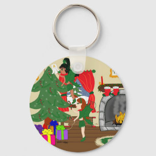 Weihnachtsfeiern, die den Schlüsselanhänger des Ba