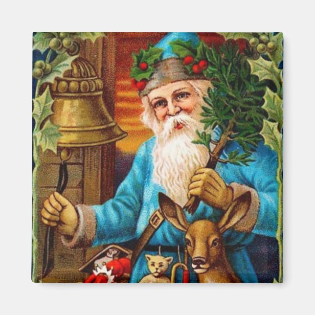 Weihnachtsfeiern im Vintagen Weihnachtsmagazin Magnet (Vorne)