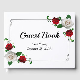 Weihnachtsfeiern in Rot und Weiß-Rose Gästebuch