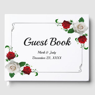 Weihnachtsfeiern in Rot und Weiß-Rose Gästebuch