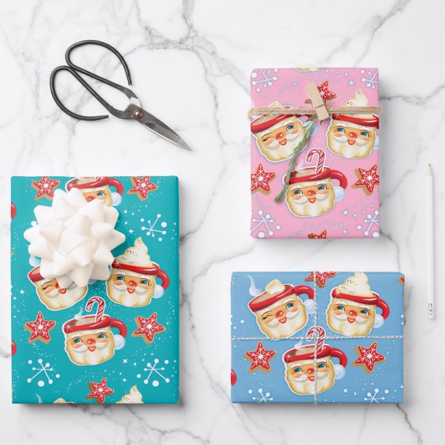 Weihnachtsfeiern + Kekse Weihnachtsgeschenke Wrapp Geschenkpapier Set (Vorderseite)