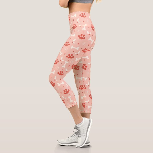 Weihnachtsfeiern & Knochen Weihnachtsmuster Capri Leggings (Links)