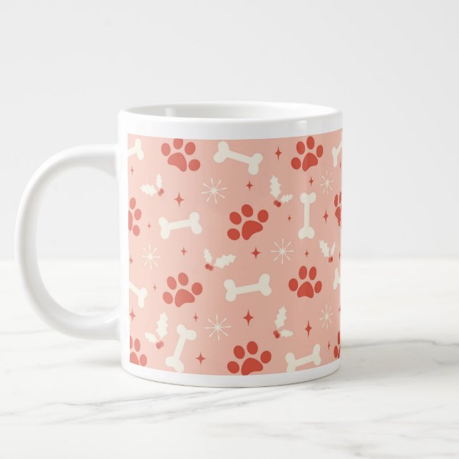 Weihnachtsfeiern & Knochen Weihnachtsmuster Jumbo-Tasse (Links)