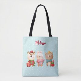 Weihnachtsfeiern - Rentiere, Bären und Kaninchen Tasche