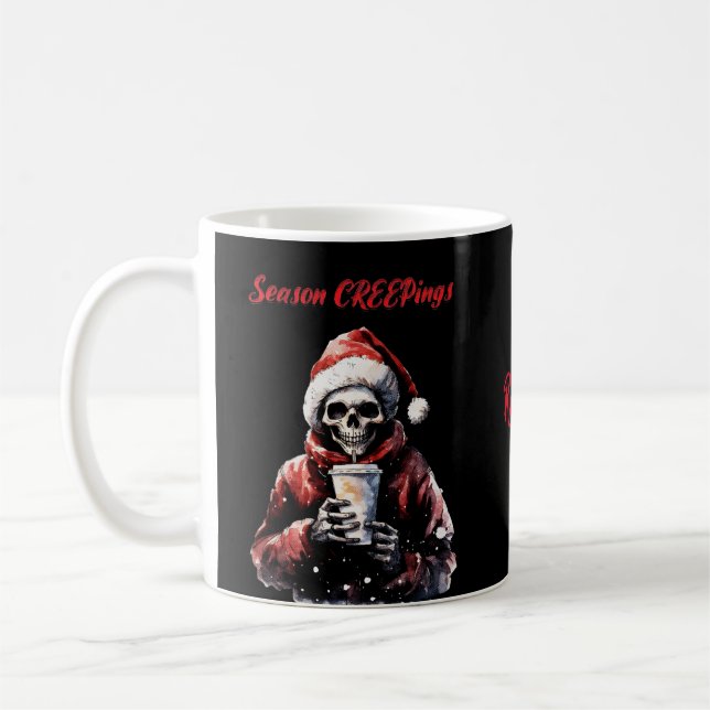 Weihnachtsfeiern Skelett Kaffeetasse (Links)
