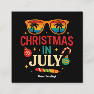 Weihnachtsfeiern Weihnachten im Juli Quadratische Visitenkarte