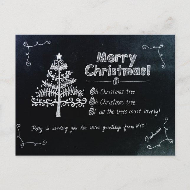 Weihnachtsfeierpostkarte des NYC Feiertagspostkarte (Vorderseite)