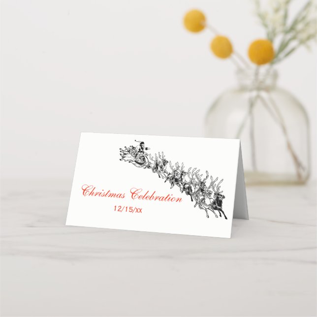 Weihnachtsfeiertag #2 Escort Card Platzkarte (Vorderseite)