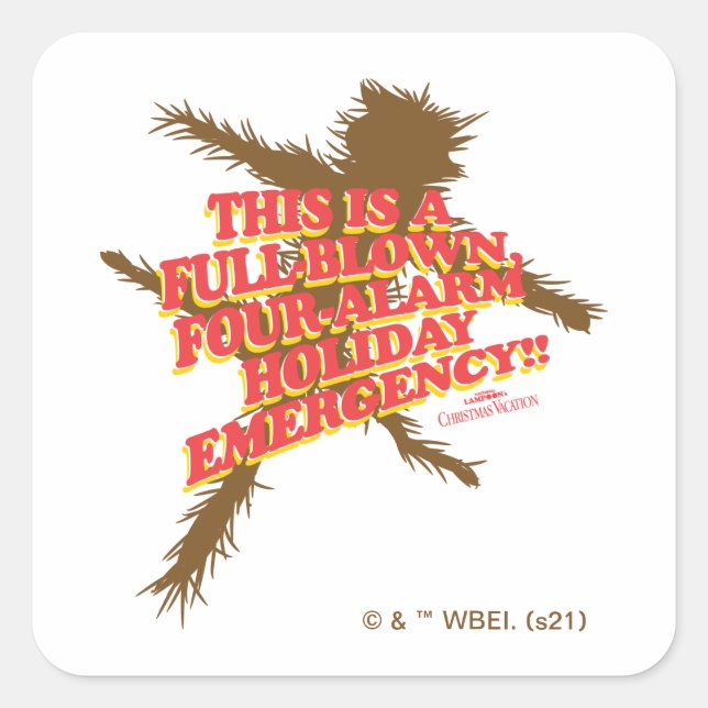 Weihnachtsfeiertag | 4-Alarmanlage Quadratischer Aufkleber (Vorderseite)