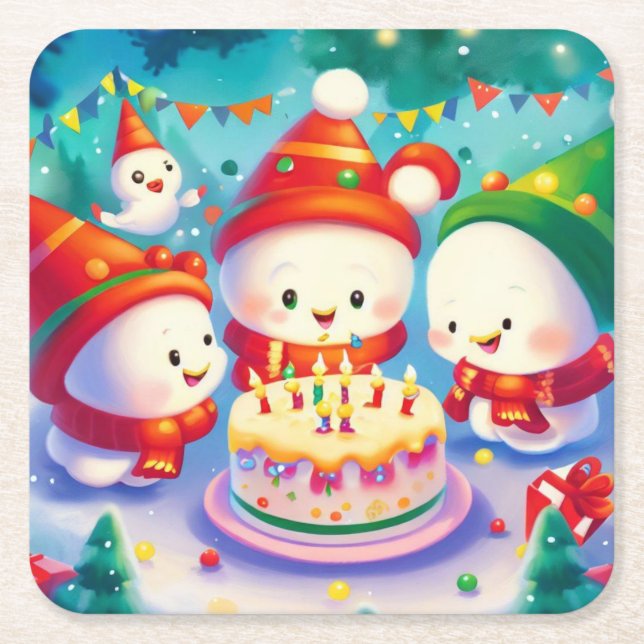 Weihnachtsfeiertag 6 rechteckiger pappuntersetzer (Vorderseite)