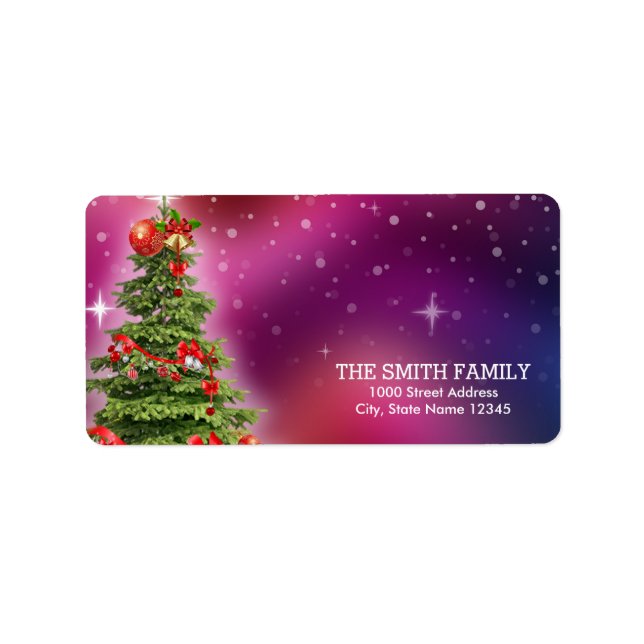 Weihnachtsfeiertag Adressaufkleber (Vorne)
