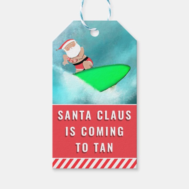 Weihnachtsfeiertag am Strand - Tags Geschenkanhänger (Vorderseite)