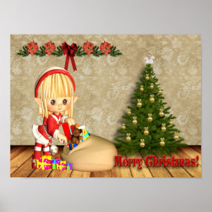 Weihnachtsfeiertag an den Elfen Poster
