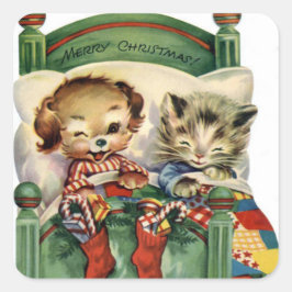 Weihnachtsfeiertag-Aufkleber Quadratischer Aufkleber