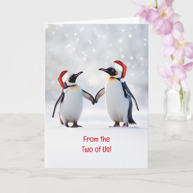 Weihnachtsfeiertag aus den zwei Us Cute Pinguin Karte (Orchidee)