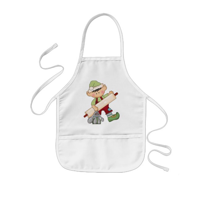 Weihnachtsfeiertag Backen Elf Kinder Schürze (Vorne)